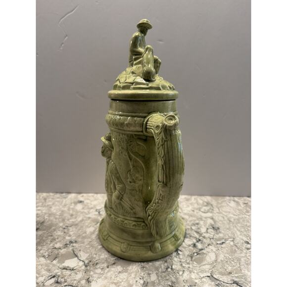 Vintage Ceramic German Hunter Beer Stein with Lid 1970s - Picture 4 of 9